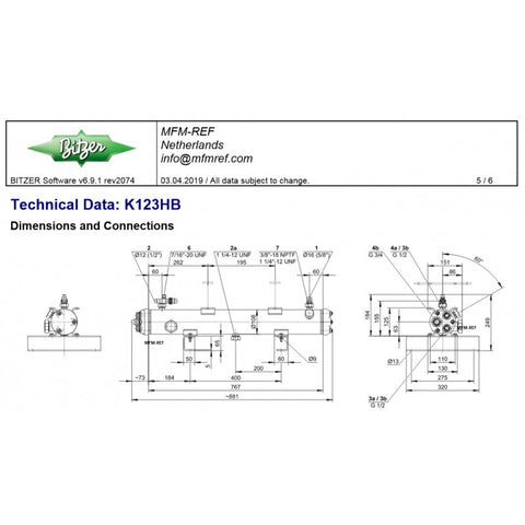 K123HB Bitzer Sea Water Cooled Condensers 2 Pass
